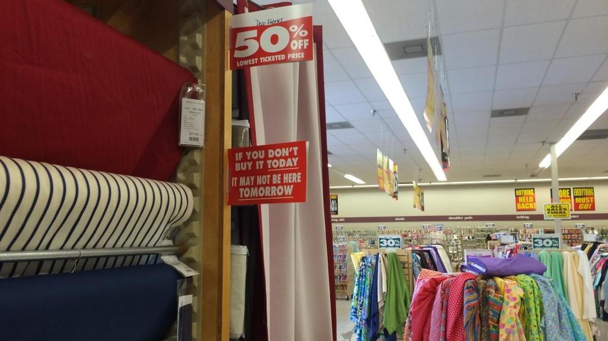 Hancock Fabrics is holding a going-out-of-business sale. The company is closing all its stores, including locations in Fresno and Clovis, after going bankrupt.