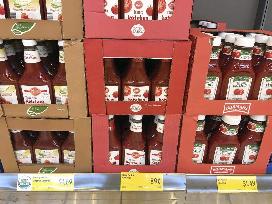 Ketchup sells for 89 cents at Aldi Food Market.