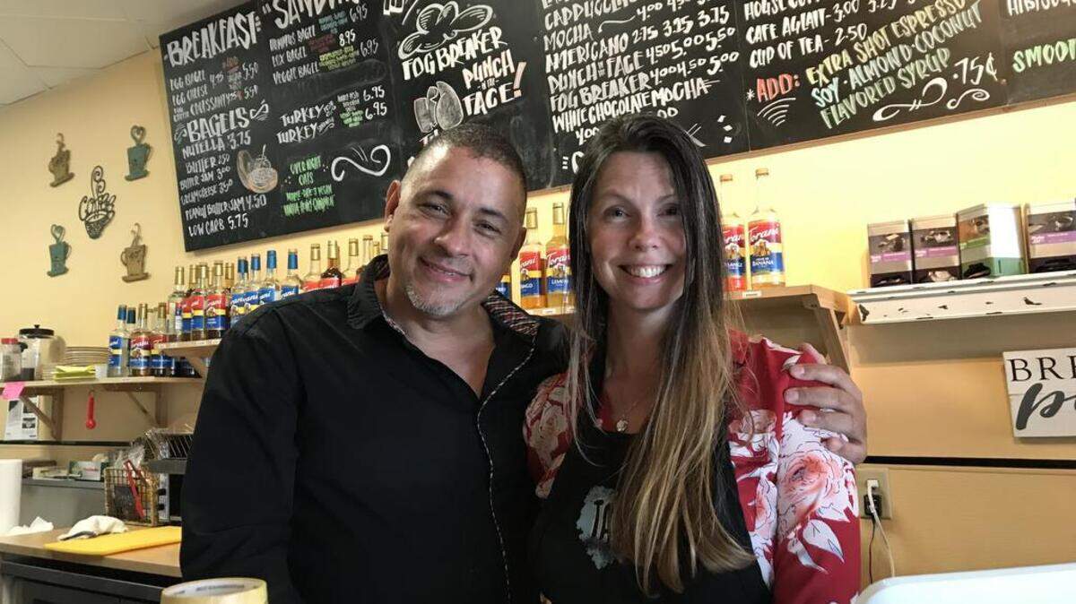 Husband and wife Michael Nieves and Belinda Bagwell are the new owners of Yellow Mug Coffee.