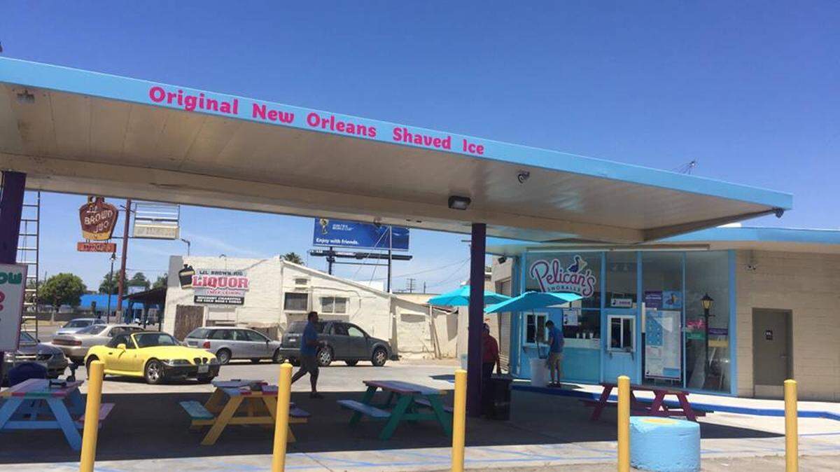 Shaved ice business Pelican's SnoBalls took over a former car wash on Clovis Avenue.