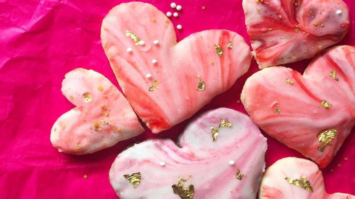 Sugar cookies like these will be for sale at the Sunshine & Sugar Bakery Valentine’s pop-up sale from noon to 5 p.m. Saturday, Feb. 11 at downtown store Root at 1424 Fulton St. Macaron cookies, cupcakes, pie pops and other goodies will be available.