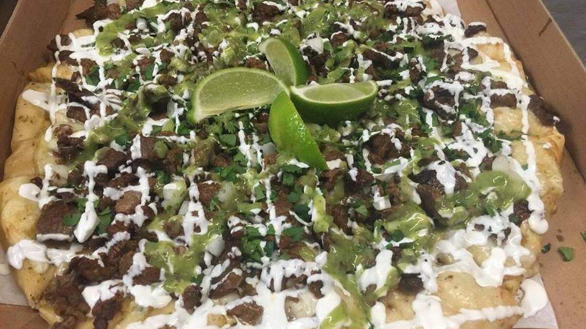 The carne asada pizza is a popular seller at Javence Pizza.
