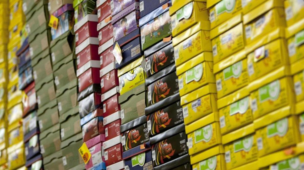 Stride Rite is closing its Fashion Fair store in Fresno. Separately Payless ShoeSource is also closing three stores in Fresno. Here, a stack of shoes at Payless store in New York were photographed in 2012.