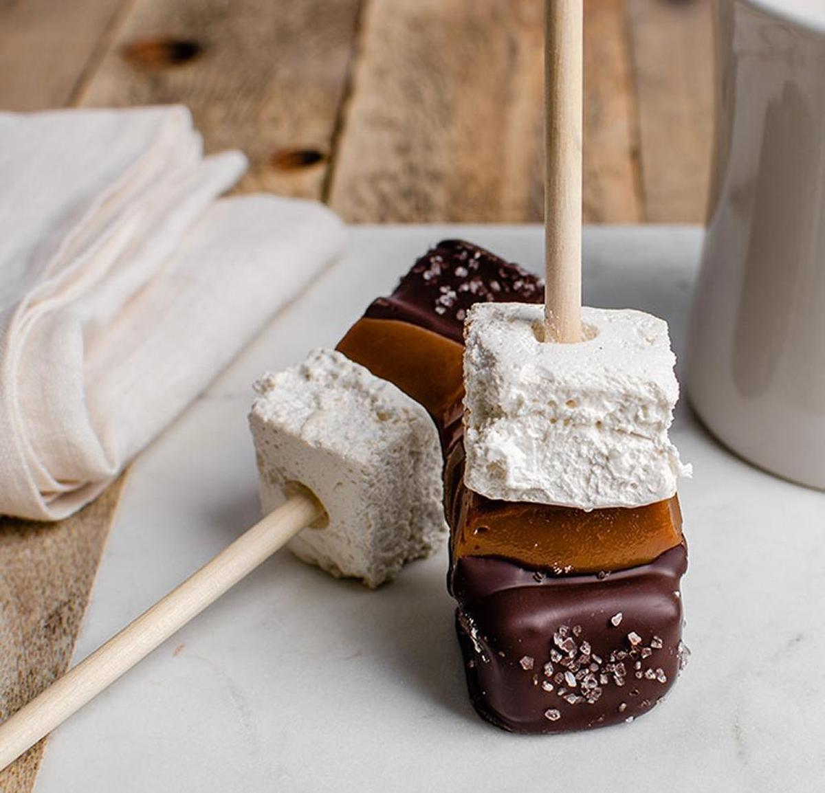 Stafford’s Chocolates sells these “mug melts” designed to be swirled into coffee or hot milk. They are available online or at the company’s stores in Porterville and Los Olivos.