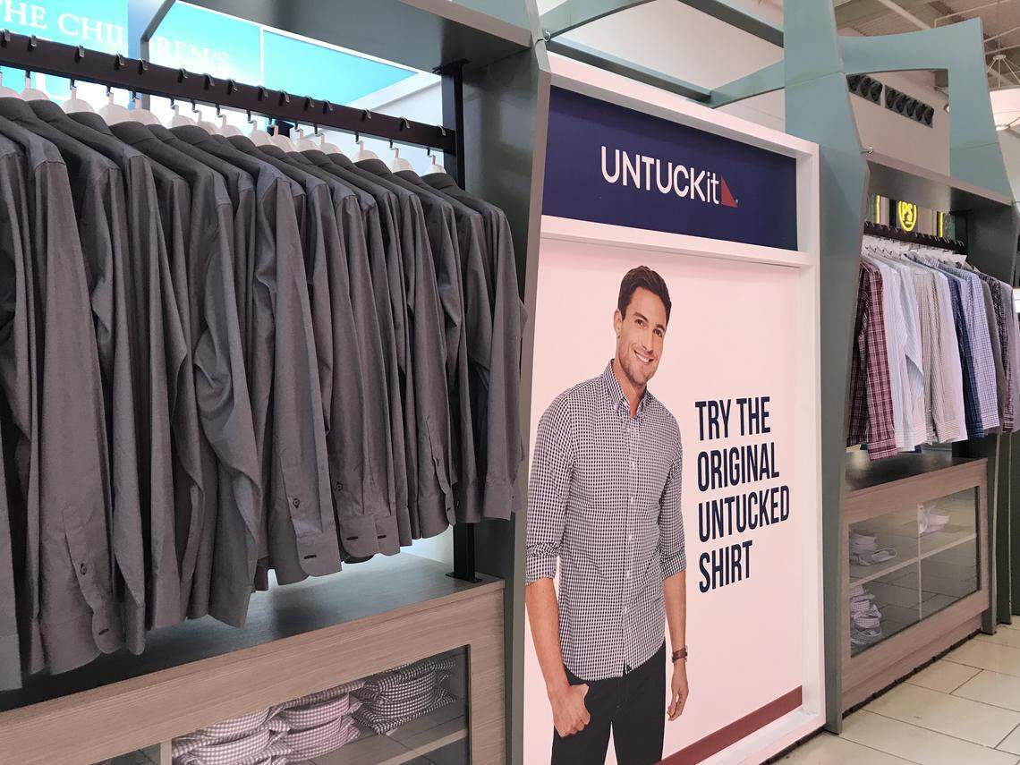 UNTUCKit is a pop-up shop at Fashion Fair mall selling men’s shirts designed to be worn untucked.