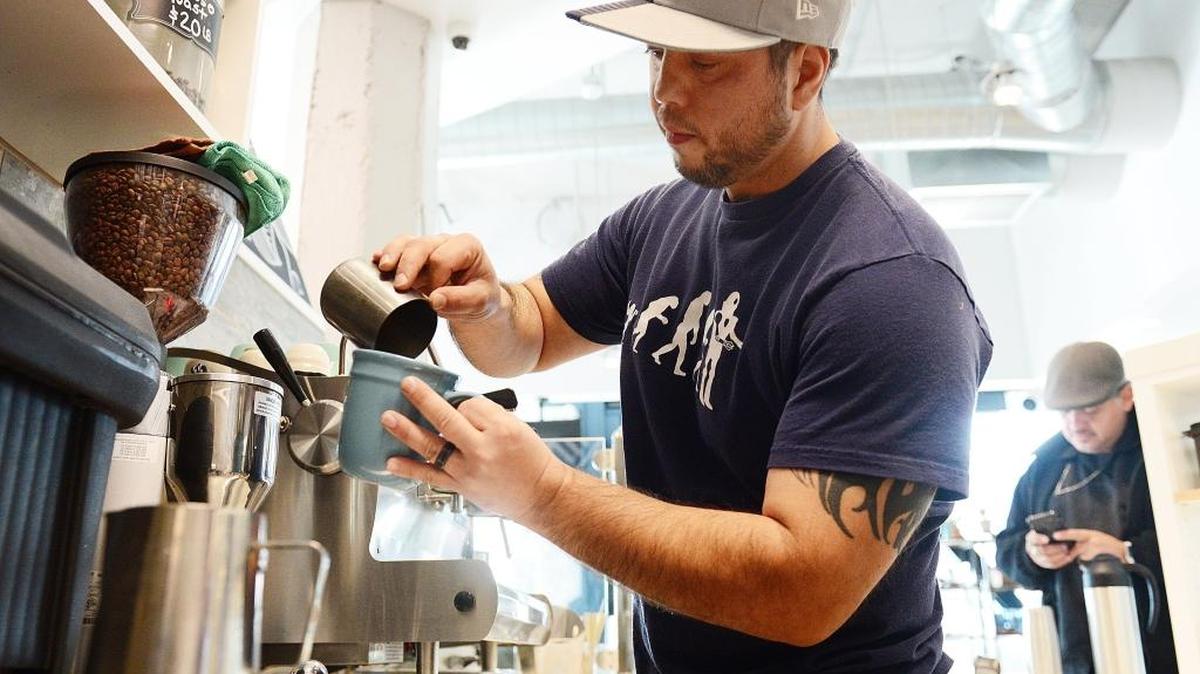 Mario Vargas of Valparaiso Cafe & Roastery prepares a drink at his coffee shop inside Bitwise Stadium South in this file photo from December, 2016. Valparaiso is switching to a mobile coffee and food format.