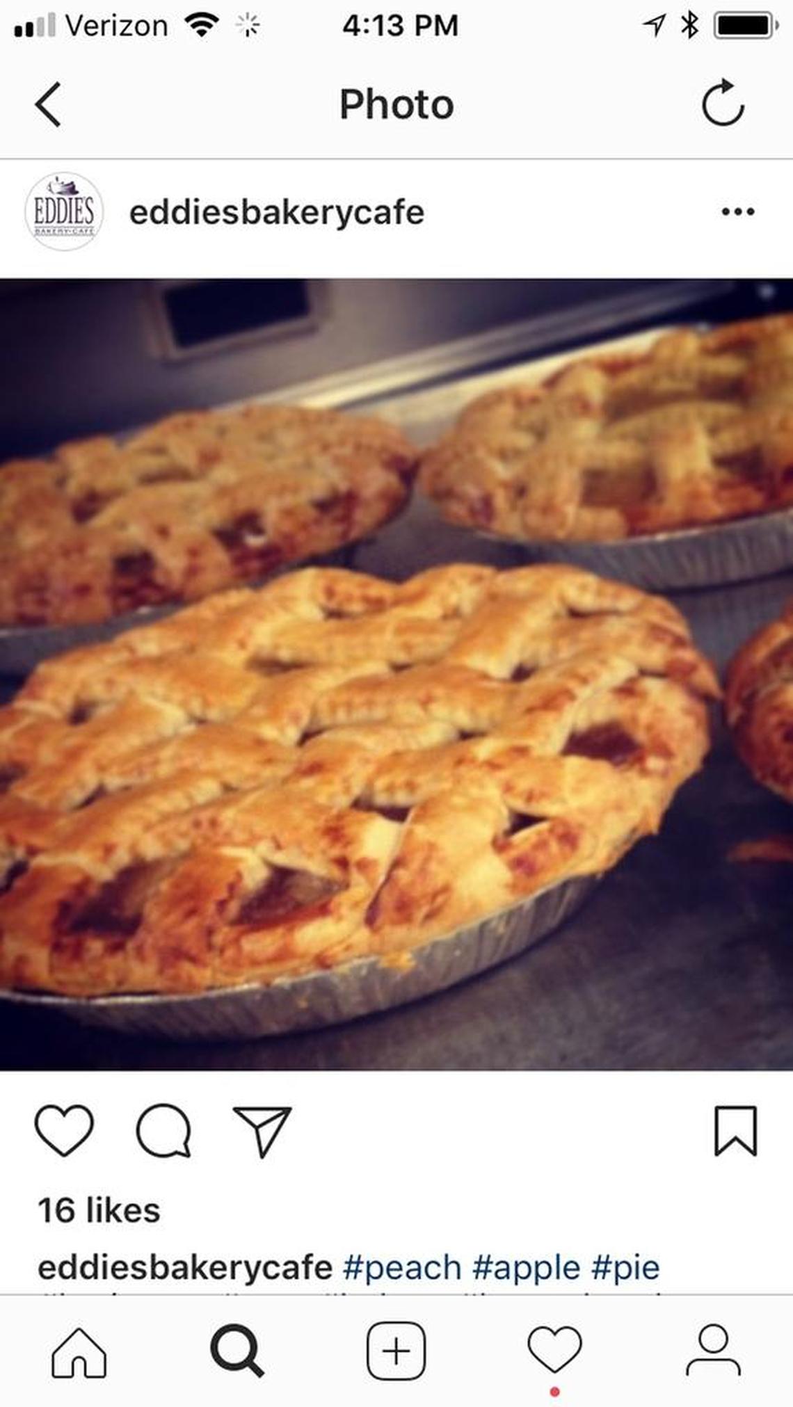Eddie’s Bakery sells fruit pies like these, along with many other pies for Thanksgiving.
