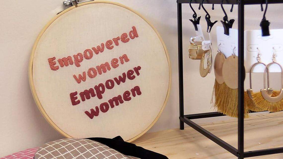 Merchandise is displayed at The Shop at KLSD, located in the Peerless Building in downtown Fresno on Tuesday, Aug. 13, 2019.