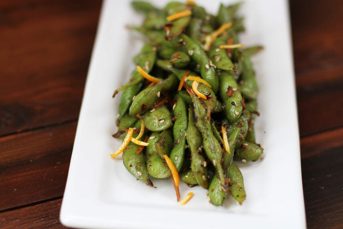 Lazy Dog’s togarashi edamame is made with chili flakes, sea salt, orange peel, garlic and ginger.