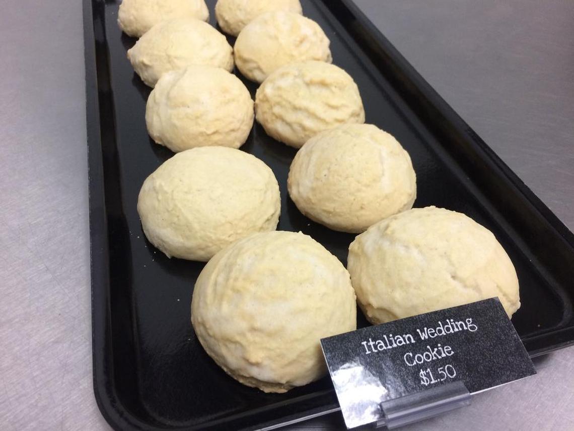 These lemon-flavored Italian wedding cookies are for sale at BooBoo Bean Bakery & Cafe in the Pavilion West shopping center at Bullard and West avenues.