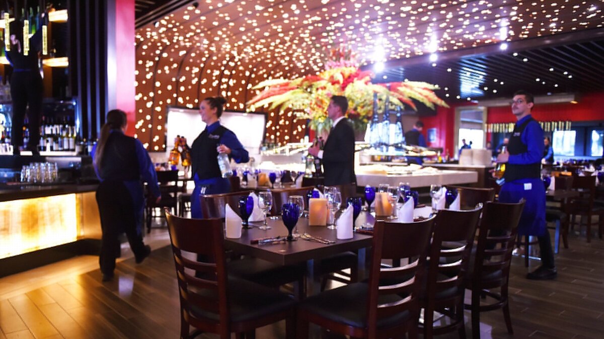 Texas de Brazil in Fresno’s River Park, pictured in this file photo from 2018, serves Brazilian barbecue, including about 15 types of meat cut to order at your table.