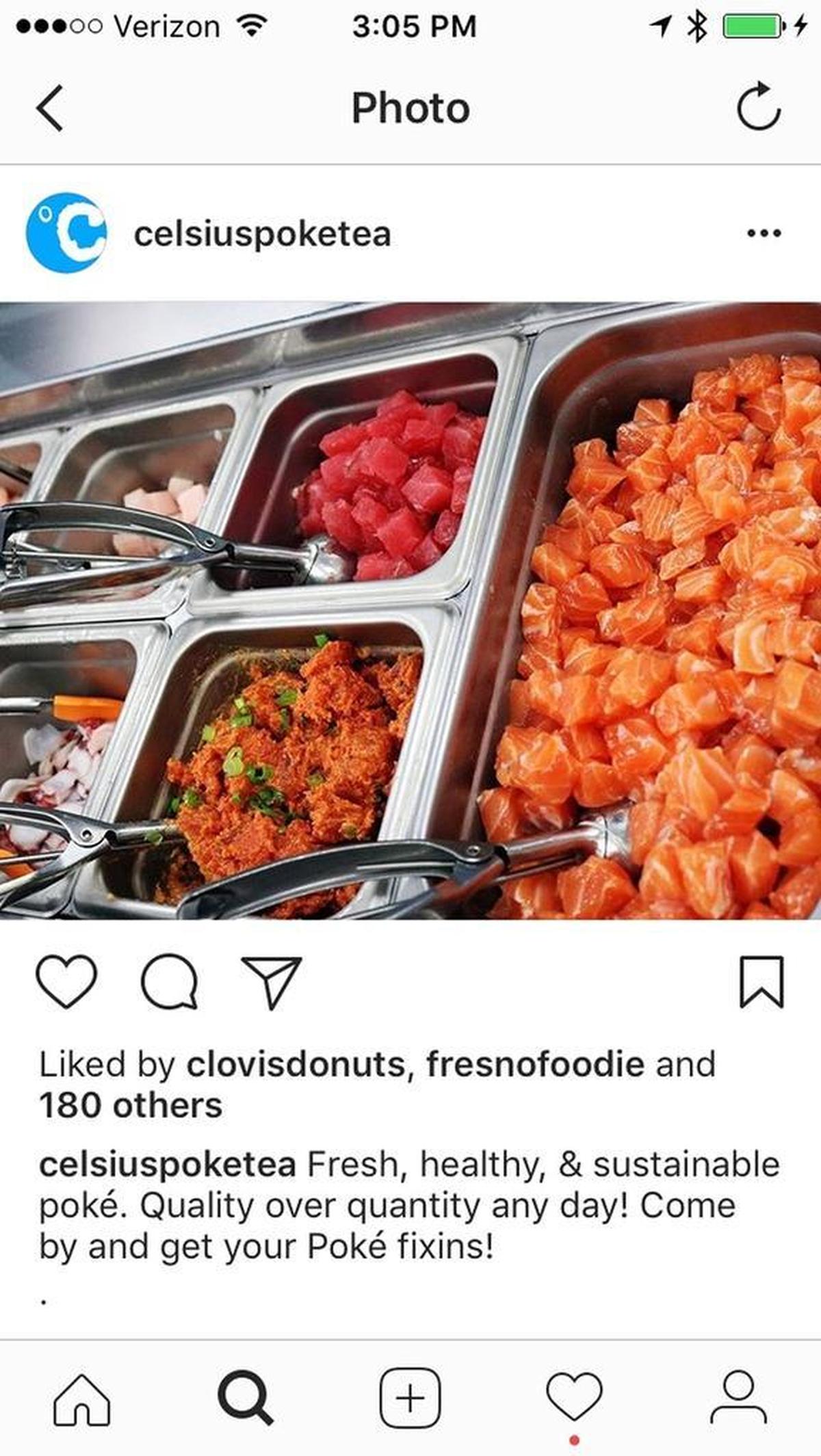 Celcius is a new poke bowl and boba bar that opened at 681 E. Nees Ave. in Fresno in the Save Mart shopping center.