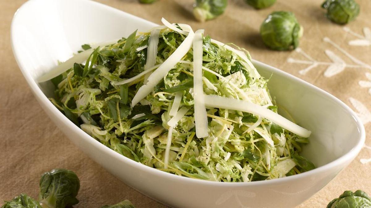 Citrus shaved Brussels sprouts salad.