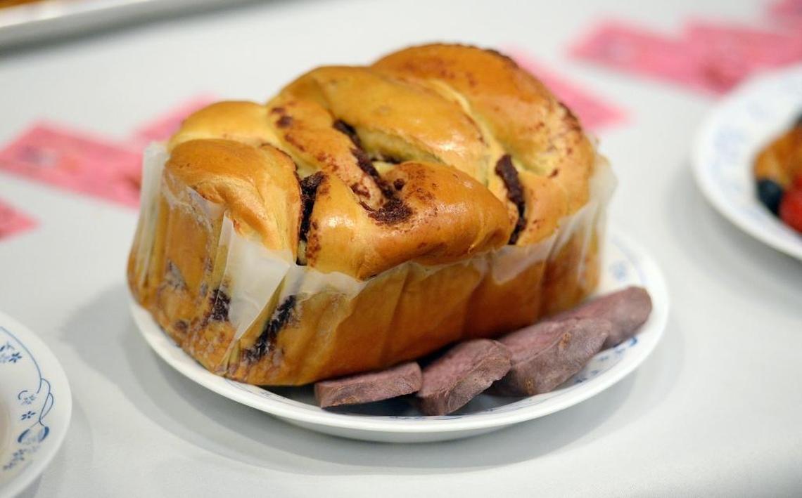 Purple yam brioche from Brioche Lady was put out for sampling.