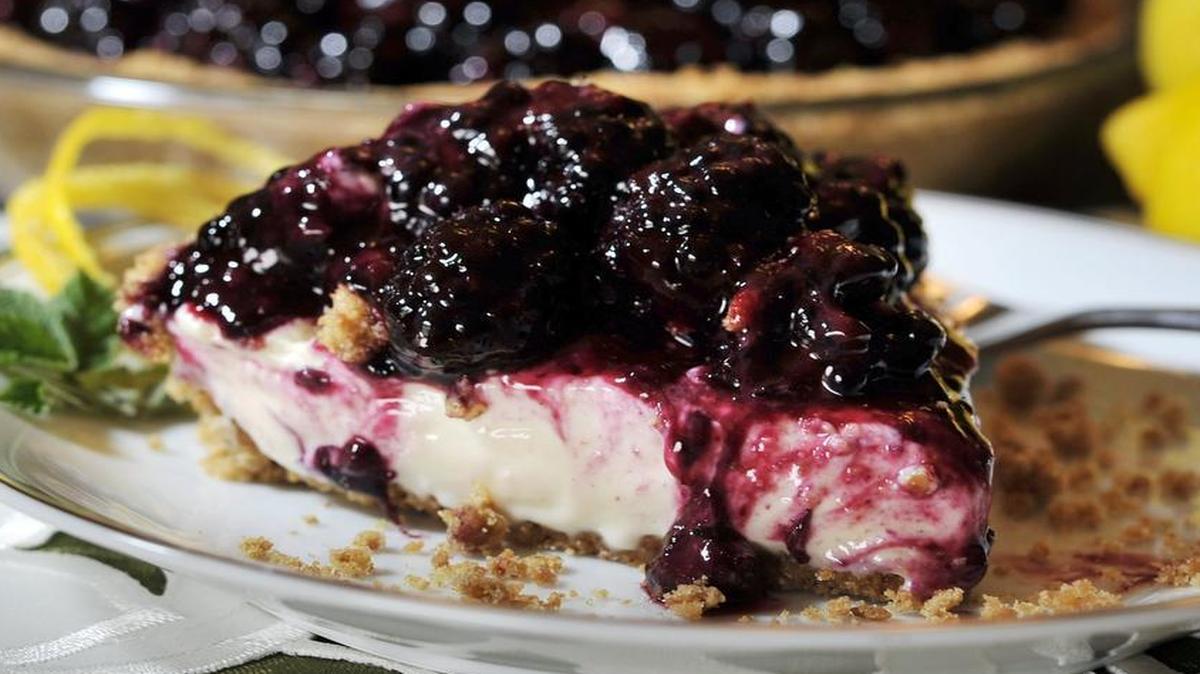 
Blackberry pie with a lemon and vanilla custard created by Dawn Willems at Royal Dawn Berries farm in Kingsburg.
