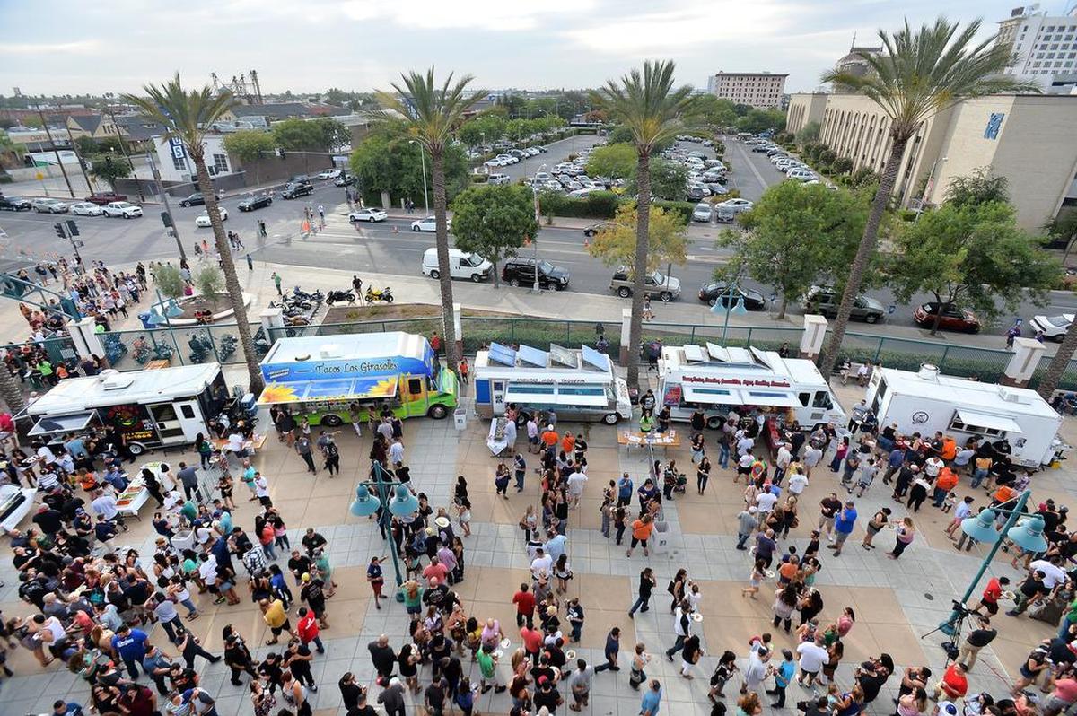 The Taco Truck Throwdown, organized by the Fresno Gizzlies and held at Chukchansi Park, has become an annual bash in downtown Fresno.