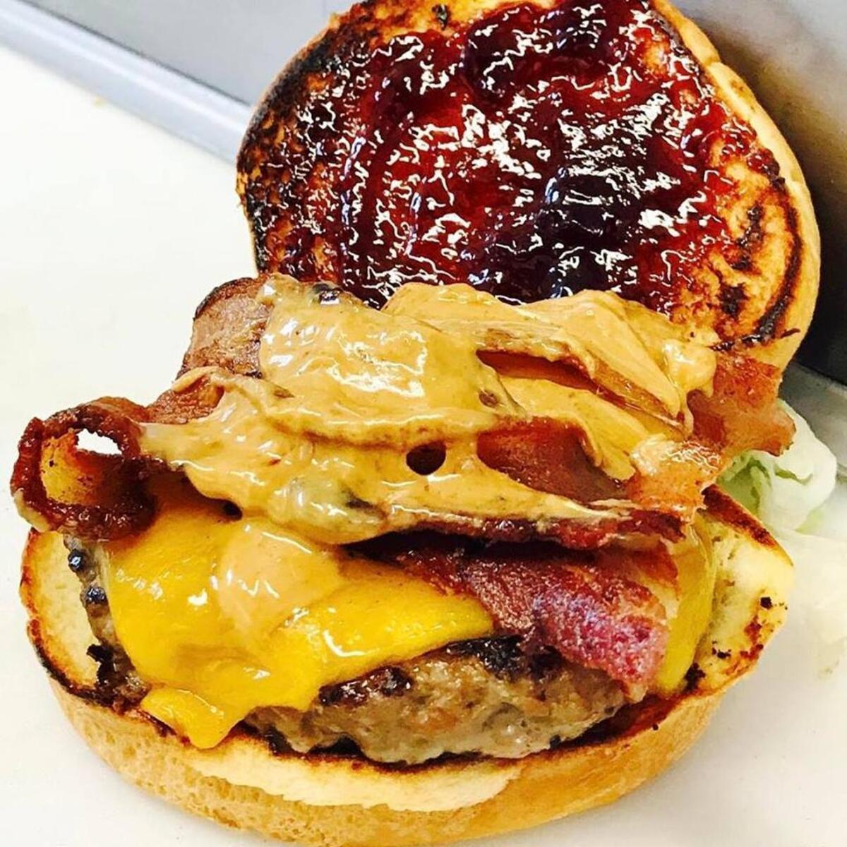 PB&J Time Bacon Cheese Burger from Burgers & More Co.