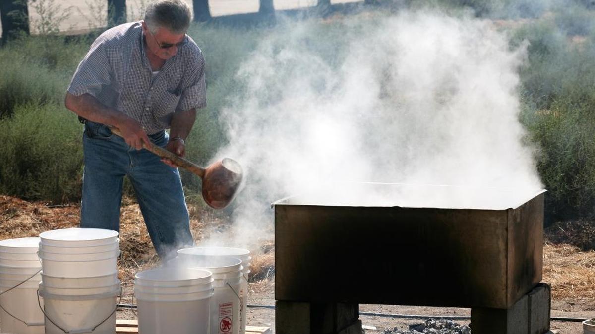 Hratch Hovsepian cooks grape juice over low heat until it forms a molasses, which was traditionally eaten throughout the winter. Today’s version of the end-of-harvest festival includes lots more food, including shish kebab, baklava, stuffed grape leaves and other options. The festival is Saturday, Sept. 24.