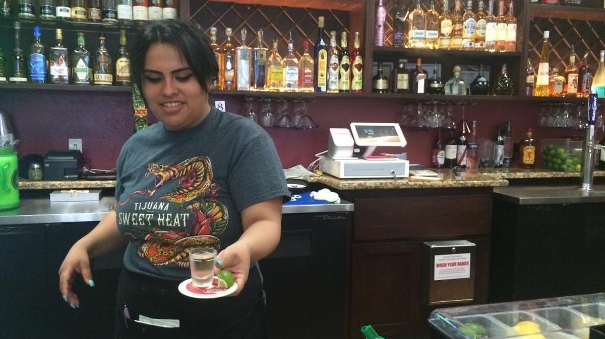 Shots of tequila served with lime wedges are popular since Javier’s Mexican restaurant added a bar.