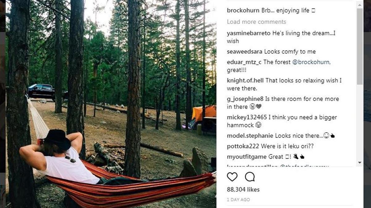 Instragram celebrity Brock O’Hurn enjoying himself in Sequioa National Park