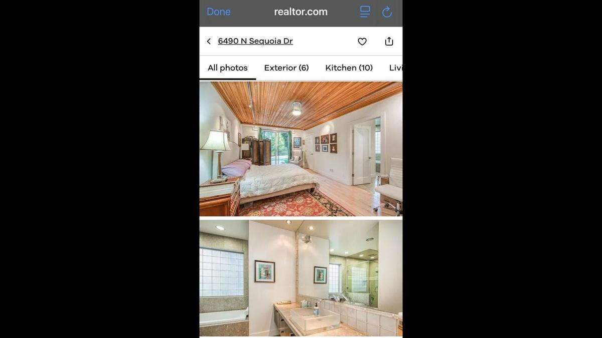 The home’s upper level features the private master wing with an office and loft, plus another wing with four “spacious” bedrooms, the listing says.