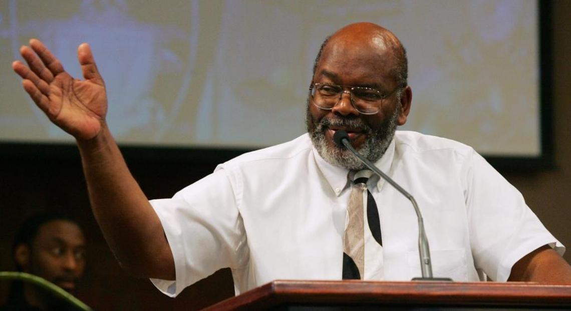 The Rev. Paul Binion speaks to the congregation of Westside Church Of God in this photo from 2012. There are 40th anniversary pastoral celebration events for Paul and Valarie Binion on May 5 and May 7 in Fresno.