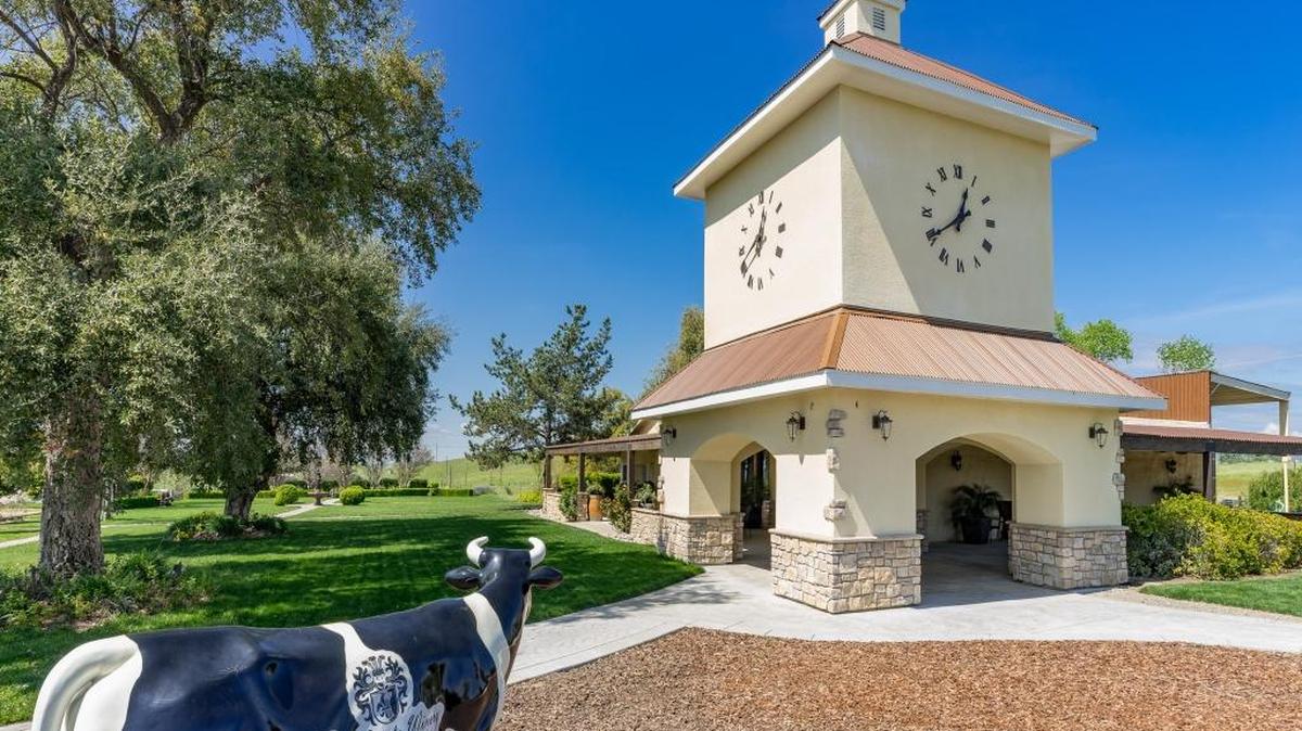 Fäsi Estate Winery in eastern Madera County has built a 42-foot clock tower at the entrance to its tasting room as part of an expansion.