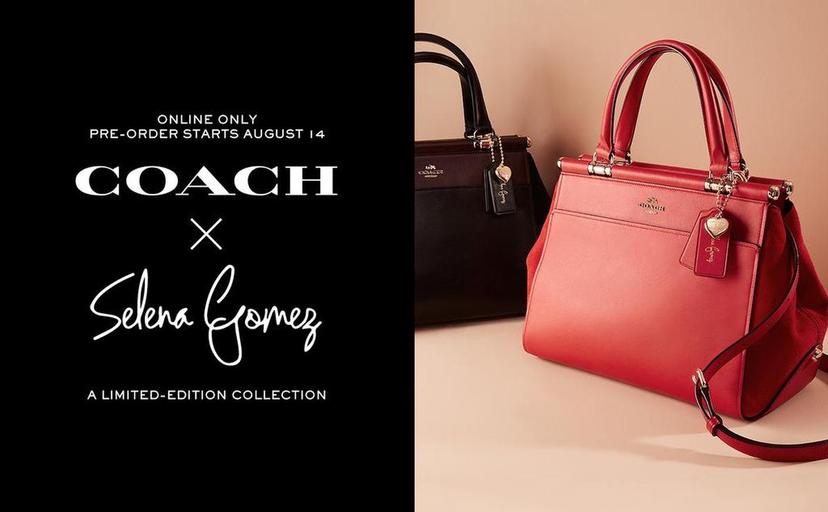 The new Selena Gomez accessories line with Coach is coming out in the coming weeks. Pre-orders begins Monday on Coach.com
