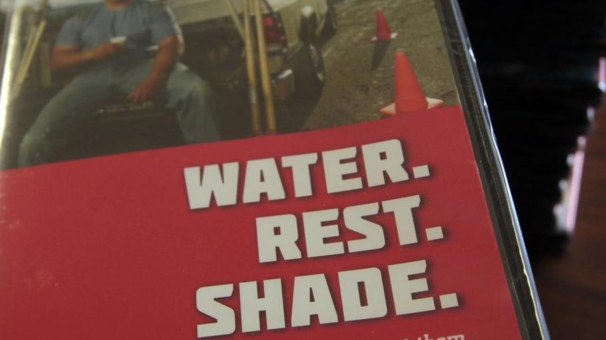 DVD on heat illness at the 2013 Heat Illness Prevention Training Session for ag workers/employers at the C.P.D.E.S Hall in Easton on April 4, 2013. The annual training session was held again Monday, April 11, 2016, in Easton.