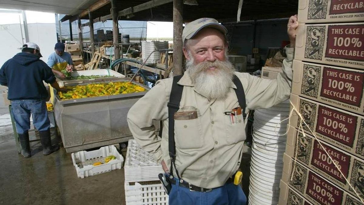Tom Willey at the packing shed at T&D Willey Farms in Madera in 2004. His T&D Willey Farms is a pioneer in community supported agriculture in the central San Joaquin Valley. On Tuesday, Dec. 20, 2016, Food Commons Fresno announced that Willey is retiring and Food Commons will take over operations at the farm.