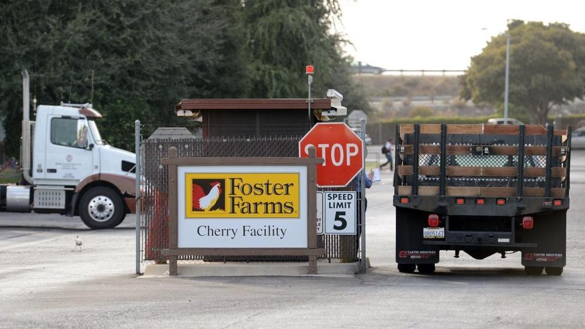 An exterior photo of the Foster Farms chicken plant on Cherry Avenue in southwest Fresno.