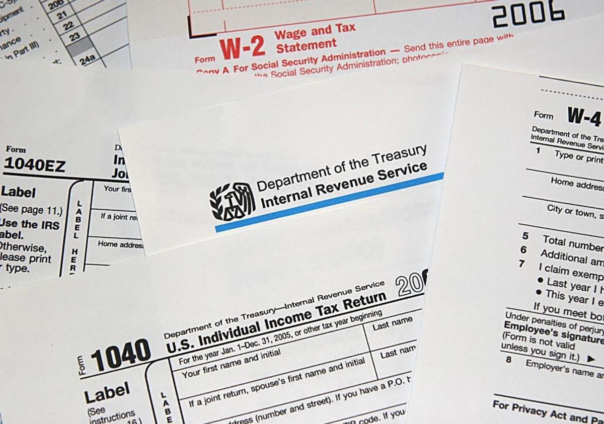 This file photo shows Internal Revenue Service tax forms.