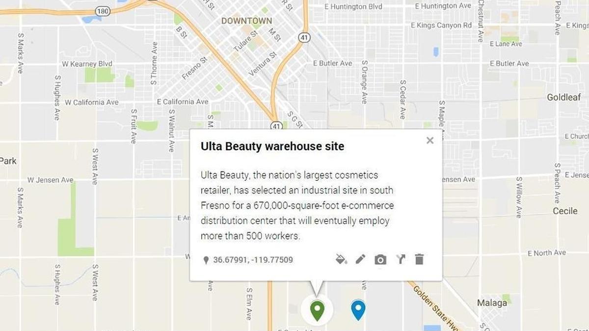 Ulta Beauty announced Friday, March 10, 2017 that it has chosen Fresno as the site of a new distribution center that will employ more than 500 workers.