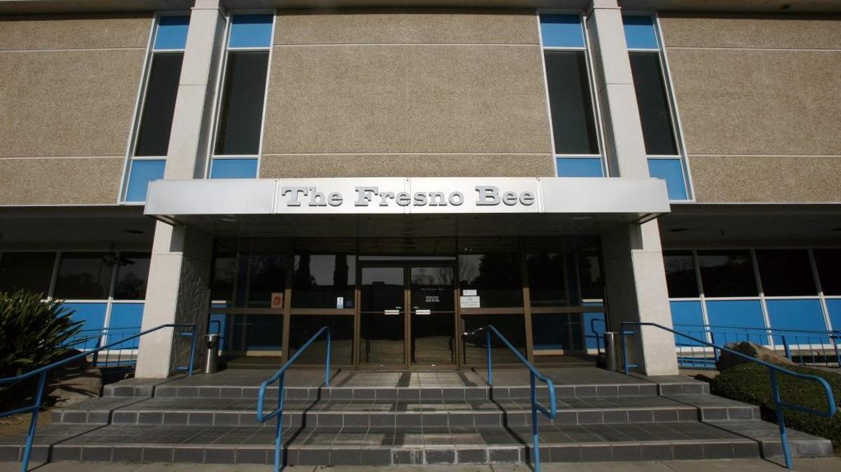 Front entrance of The Fresno Bee at 1626 E Street.