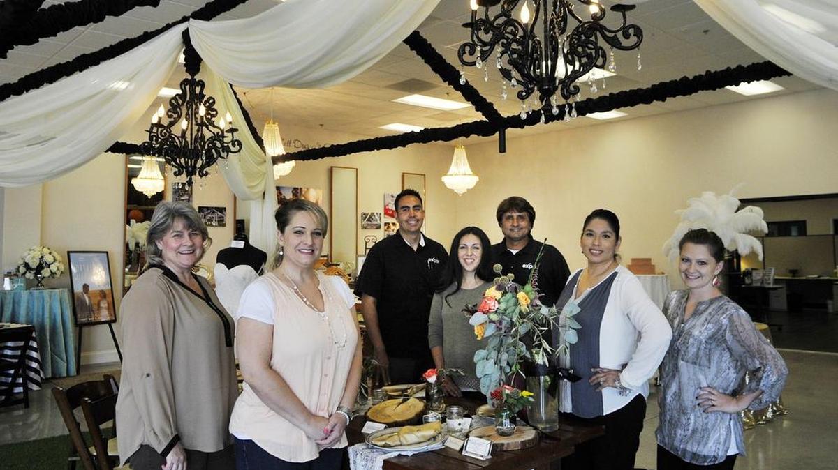 
Staff at Expo Party Rentals pose in the new showroom Friday, July 31, 2015 in Fresno, Calif. The showroom is a new addition to the company’s warehouse location on Valentine Avenue.
