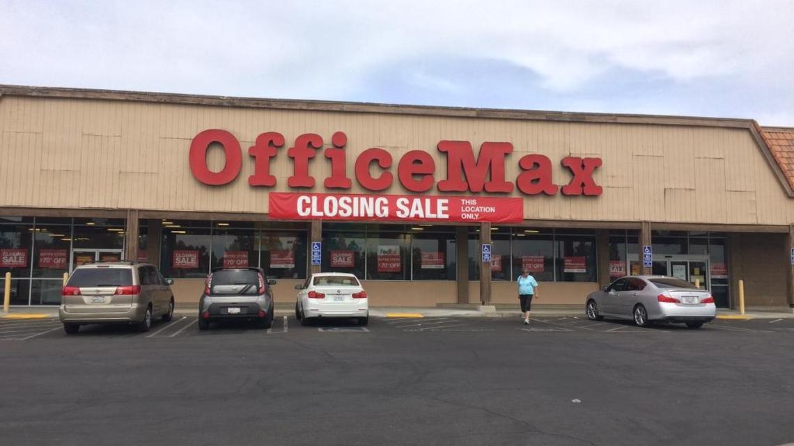 
The OfficeMax at Shaw and West avenues is closing Saturday, Oct. 24. It’s one of 400 stores closing following a merger with Office Depot.
