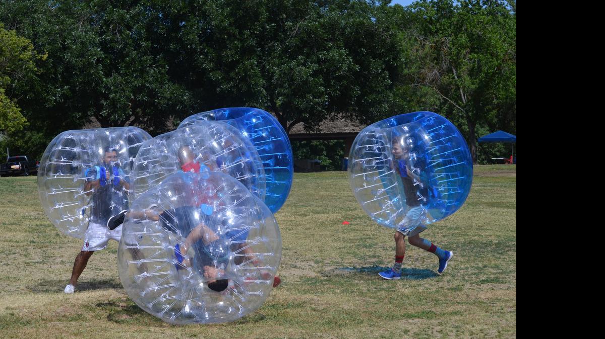 
A Fresno real estate broker has started a business called Fresno Soccer Bubble Ball. 
