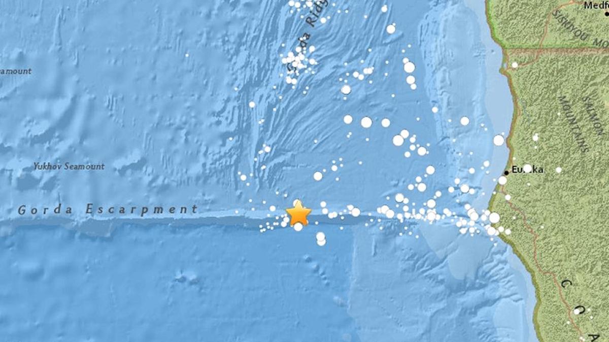 A USGS map shows the location of a 5.7 earthquake Friday, Sept. 22, 2017.
