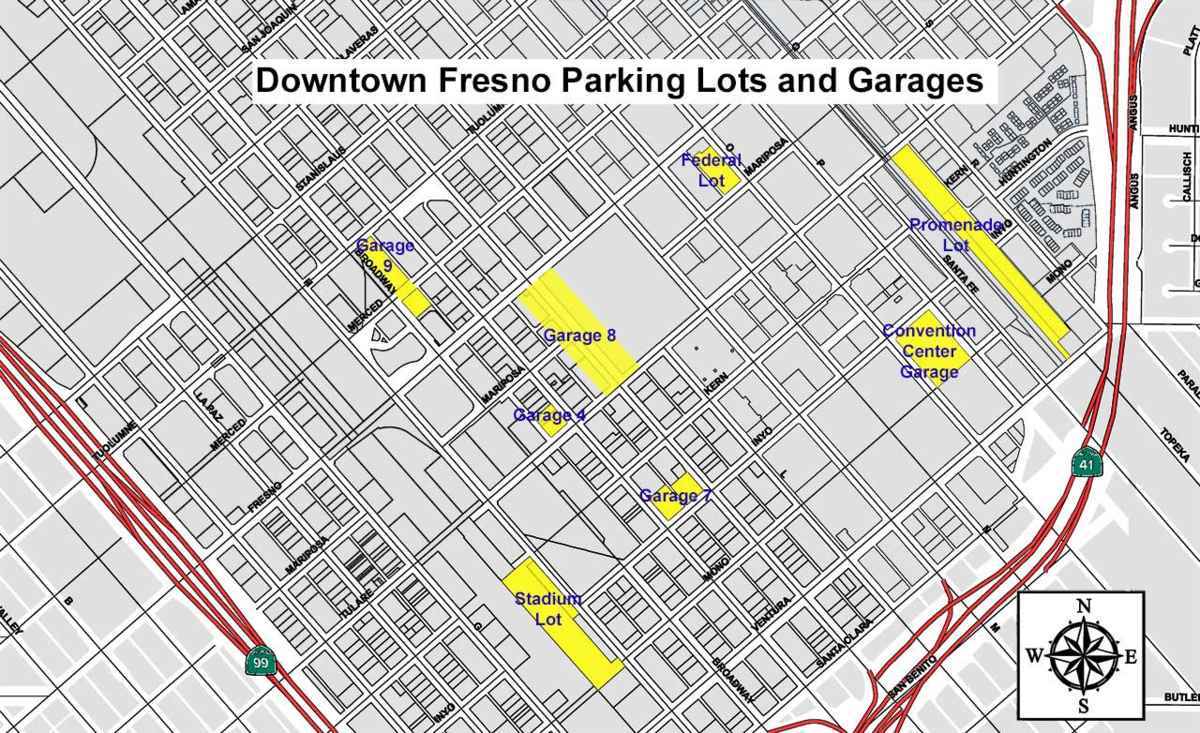 The city operates several parking garage around downtown Fresno.