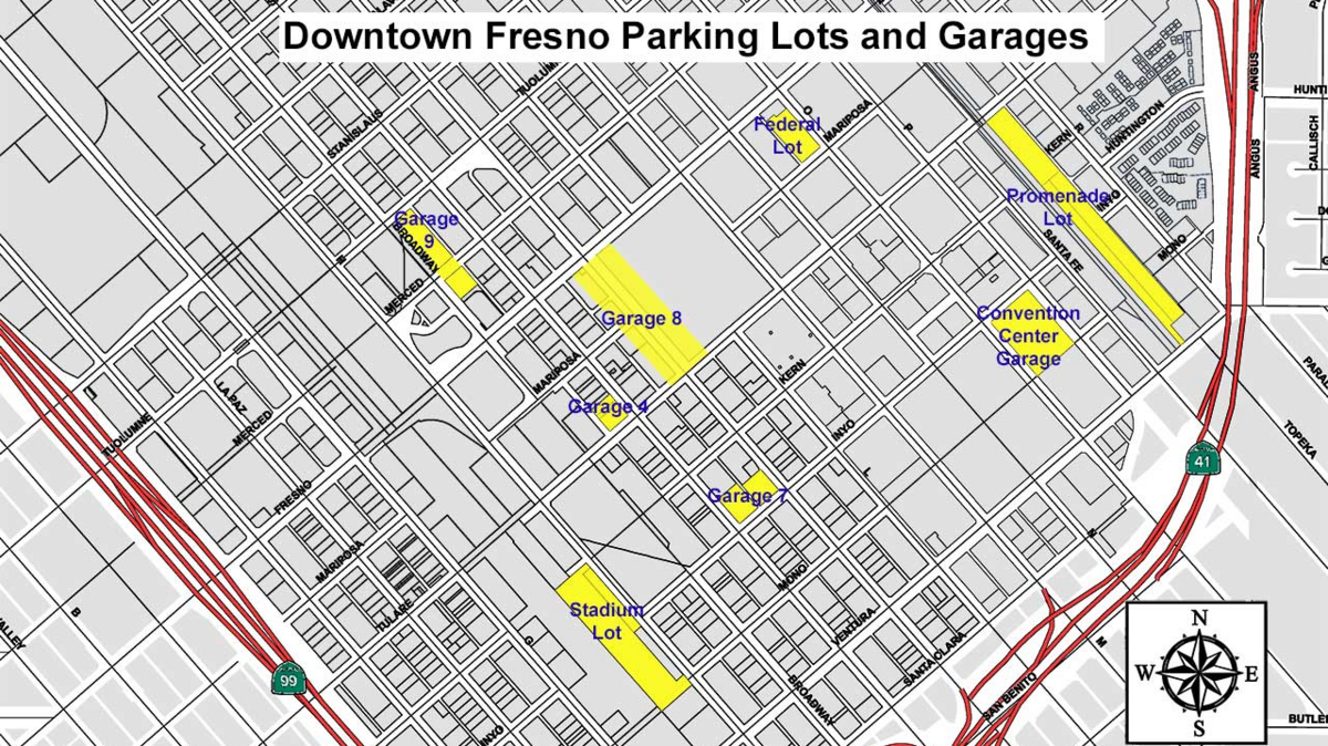 The city operates several parking garage around downtown Fresno.