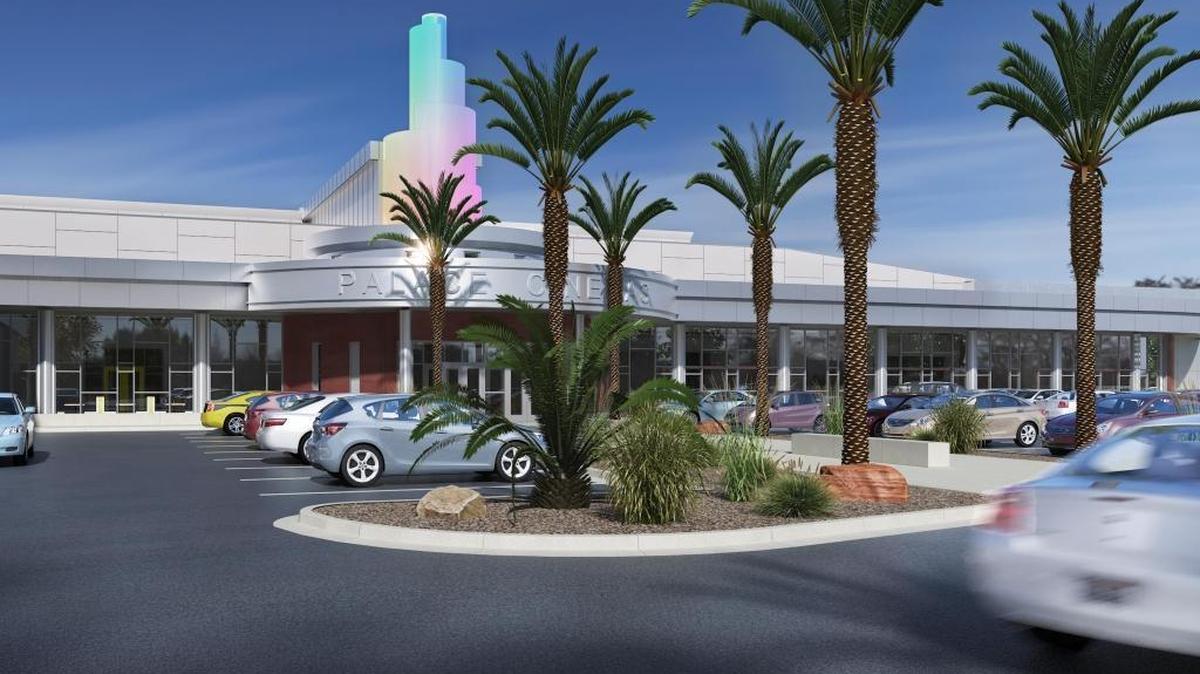 The exterior of the planned eight-screen cinema at Tachi Palace.