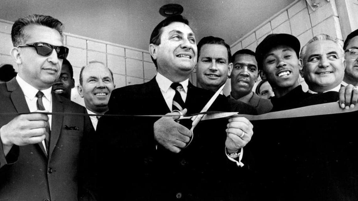 Mayor Floyd H. Hyde, during ribbon-cutting ceremonies at the opening of the West Fresno branch of the Youth Opportunity Center.