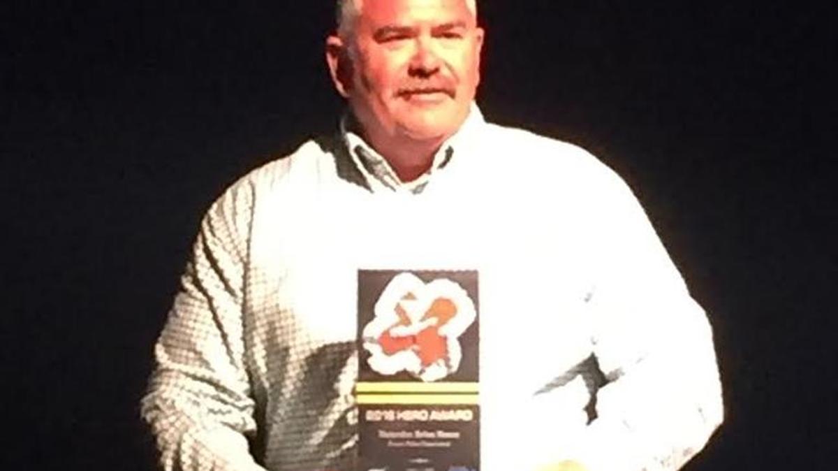 Fresno police detective Brain Hance receives MADD’s highest award given to law enforcement officers during a ceremony June 11 in San Diego recognizing officers from all across the state.