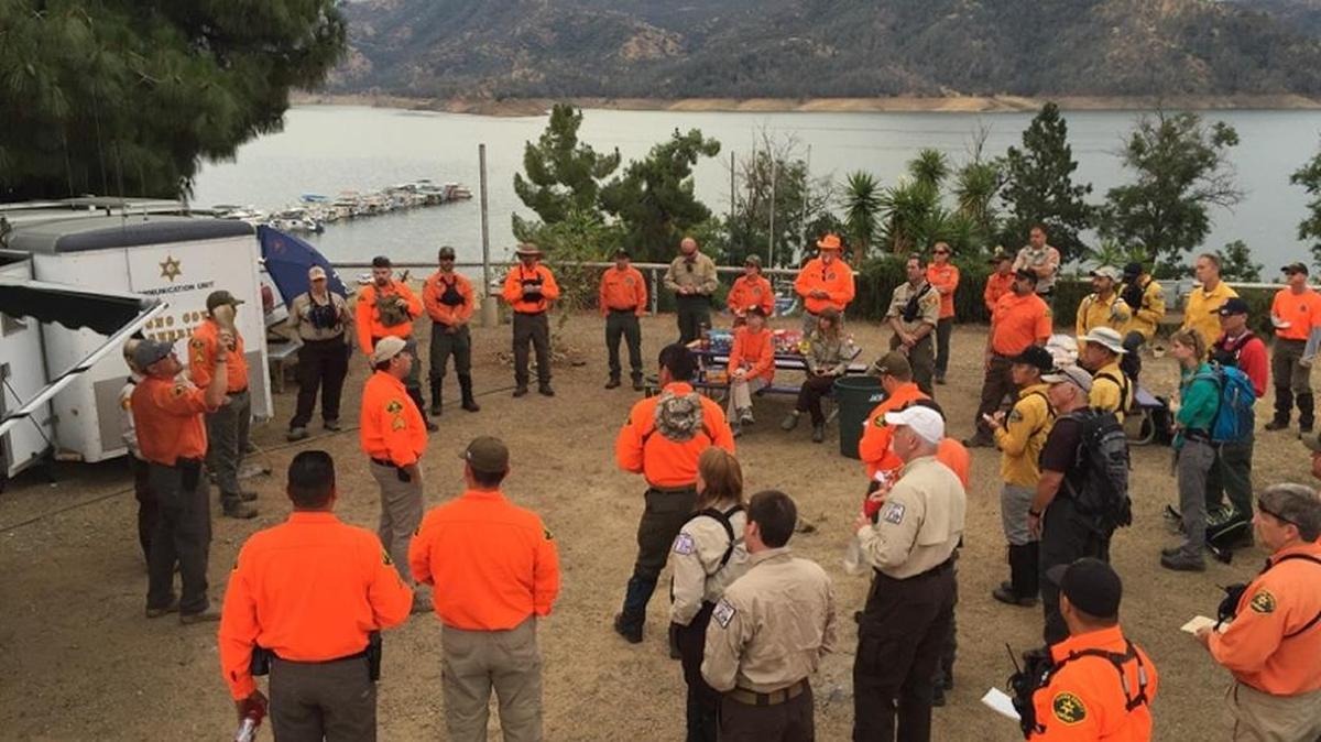 On Saturday, 50 searchers and five search dogs from seven different agencies assisted on the search for Donald Thomas at Pine Flat Lake.