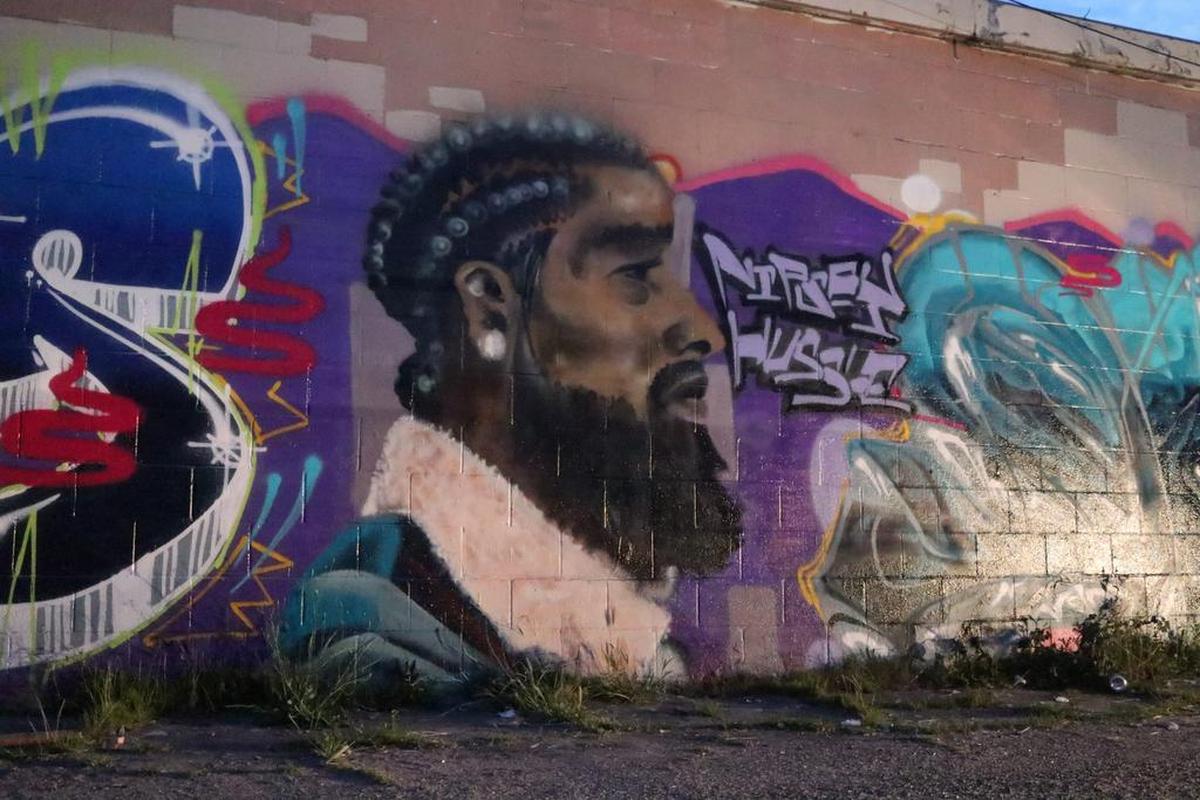 This mural of rapper Nipsey Hussle is located in an alley way near Belmont and Blackstone avenues. Photographed Thursday, April 4, 2019 in Fresno.