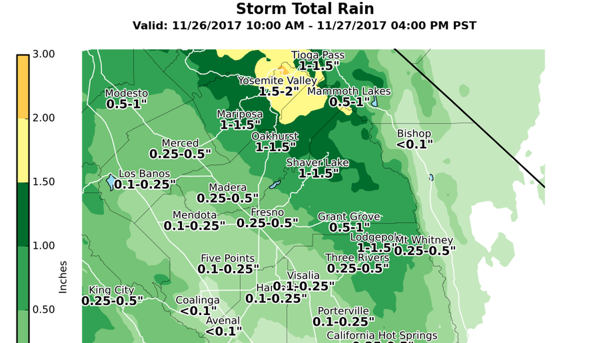 A winter storm is on the way, with rain in the Valley and snow in the Sierra set to arrive Sunday.