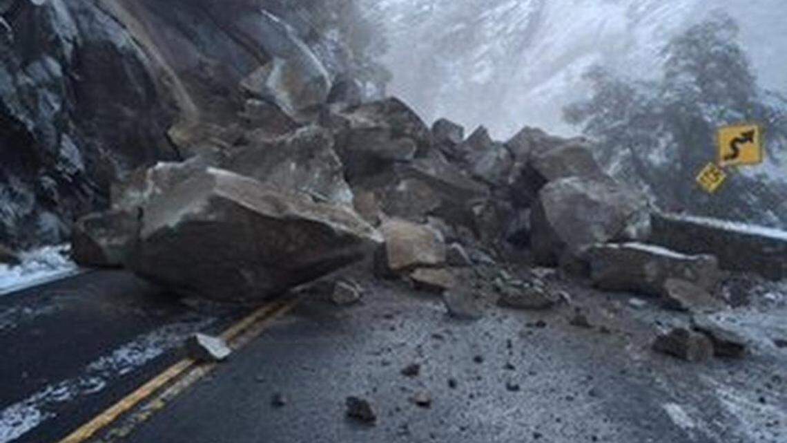 Huge boulders crashed onto a stretch of Highway 140 inside Yosemite National Park early Thursday. The road is set for reopening Saturday.