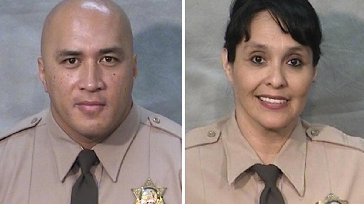 Fresno County correctional officers Toamalama Scanlan, left, and Juanita Davila were shot in the lobby of the county jail Saturday, Sept. 3, 2016.