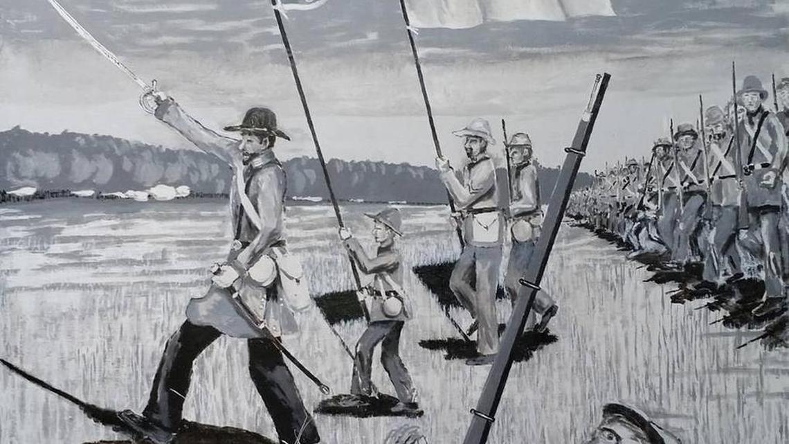 Fresno artist Timothy Desmond’s painting, which depicted a Civil War battle, was banned from the art competition at the Big Fresno Fair in 2015 for its display of the Confederate flag.