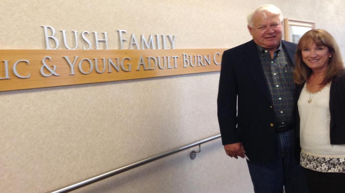 
Dave and Anne Bush outside the Bush Family Pediatric & Young Adult Burn Center at Community Regional Medical Center on May 21, 2015.
